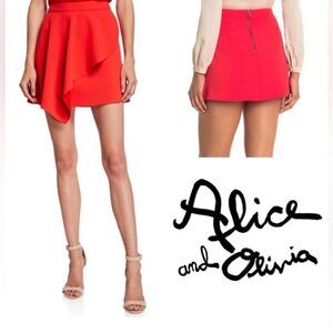 Alice + Olivia Ruffle Embellishment Mini Skirts Women's Size 8